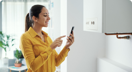 Image displaying woman requesting professional cleaning services from Proper Quality Cleaning